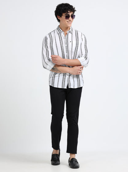 Lycra stripes polo black Shirt