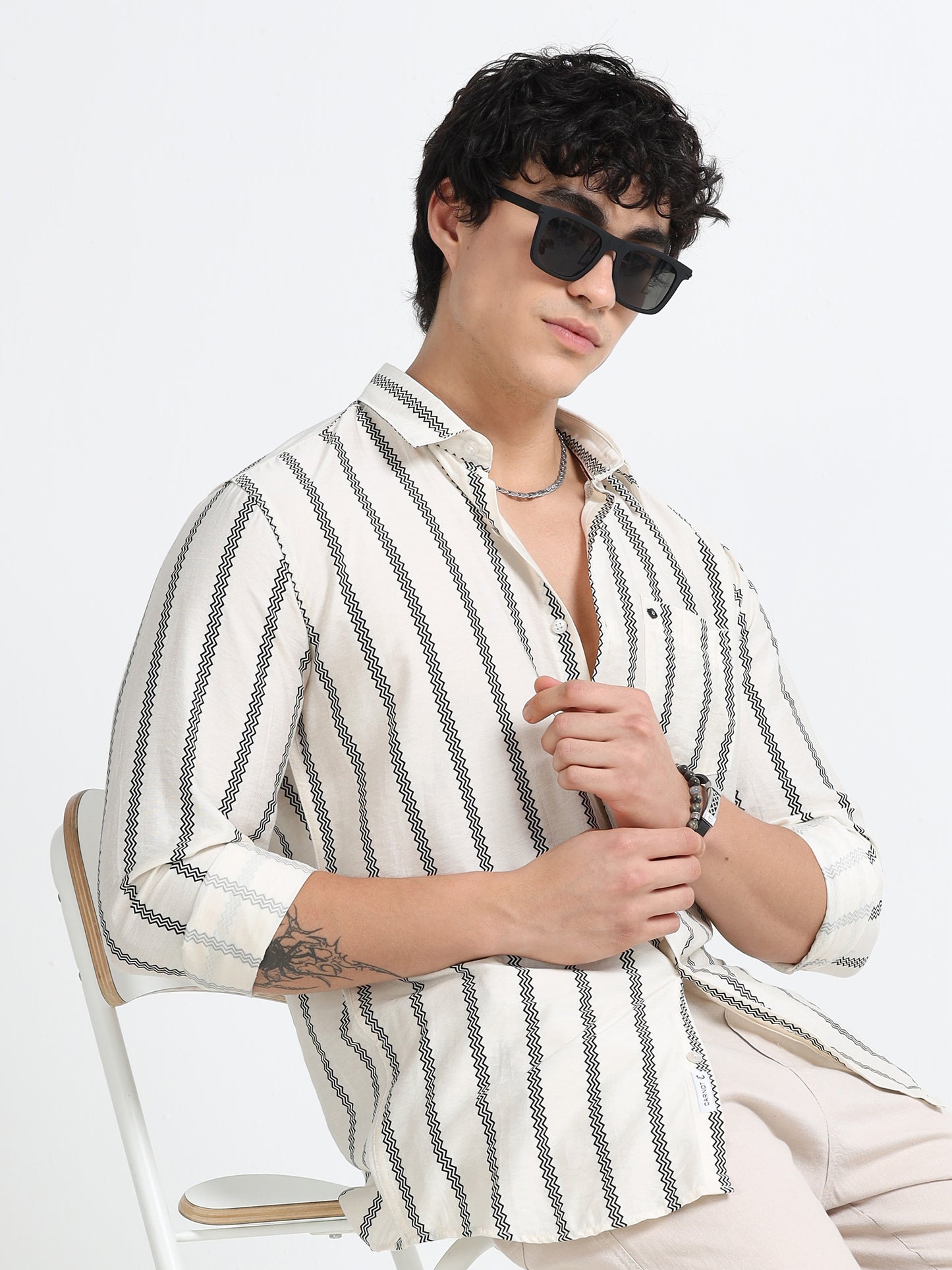 Lycra stripes polo black Shirt