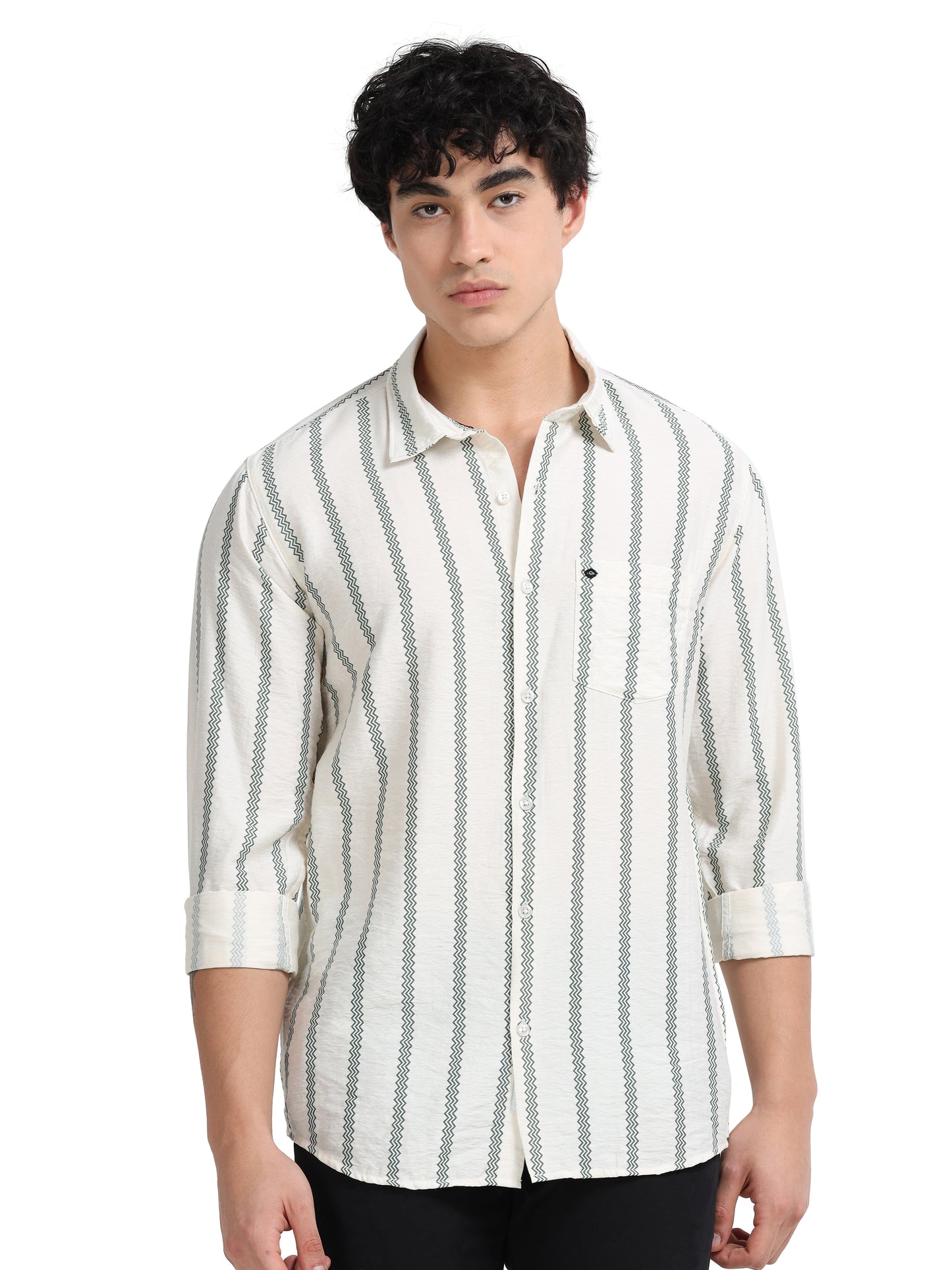 Lycra stripes polo green Shirt