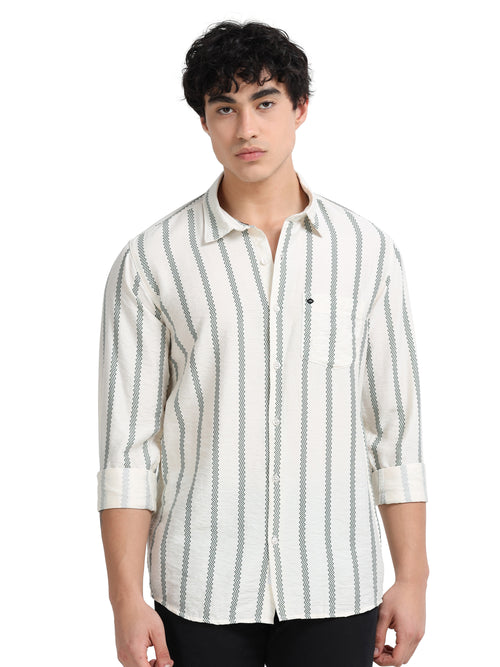 Lycra stripes polo green Shirt