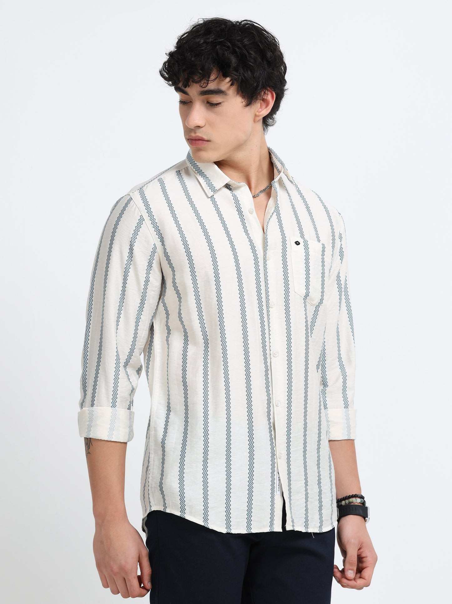 Lycra stripes polo blue Shirt
