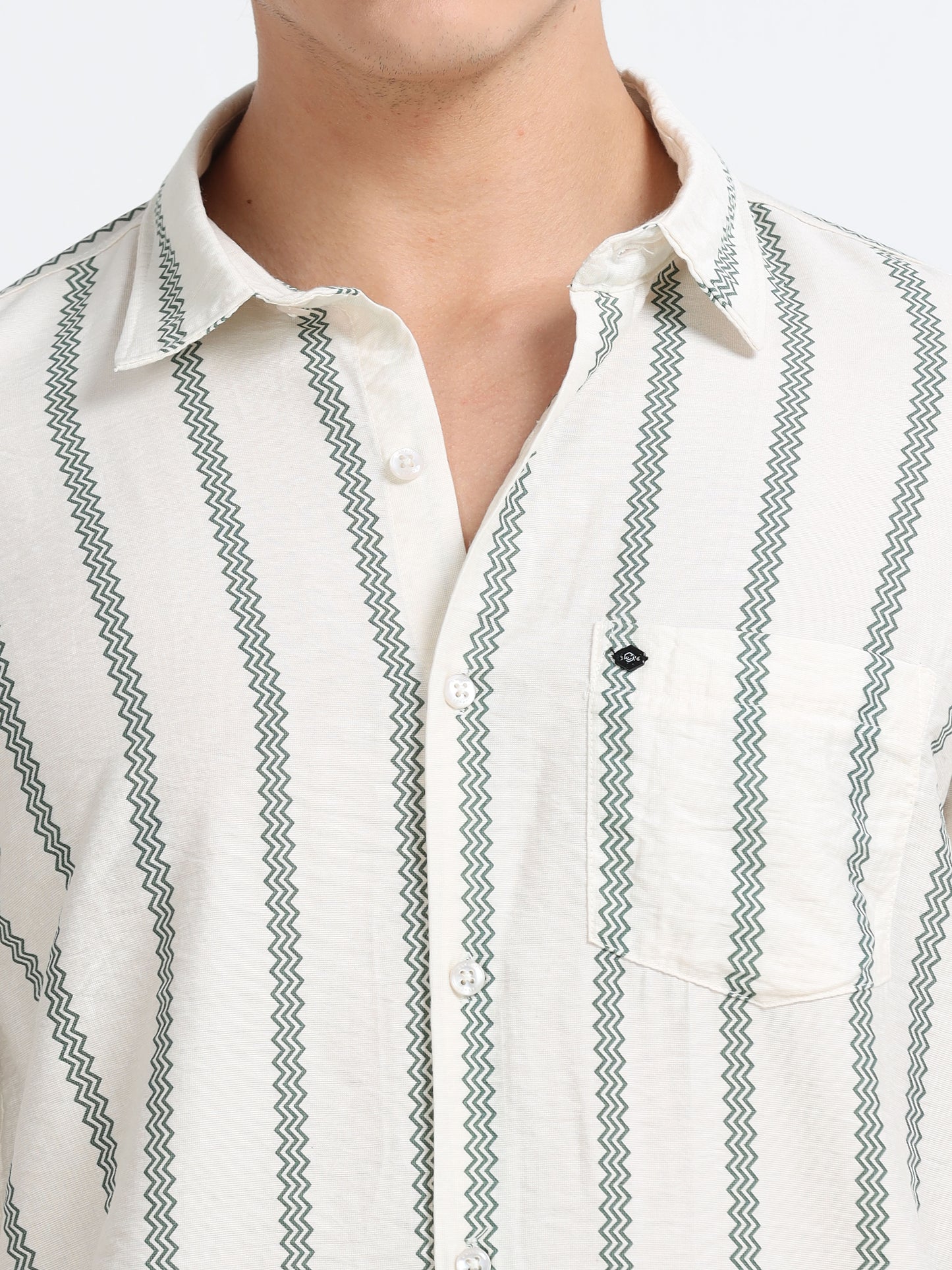 Lycra stripes polo green Shirt