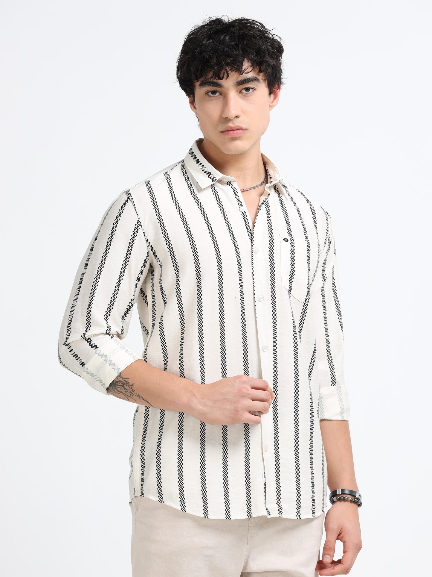 Lycra stripes polo black Shirt