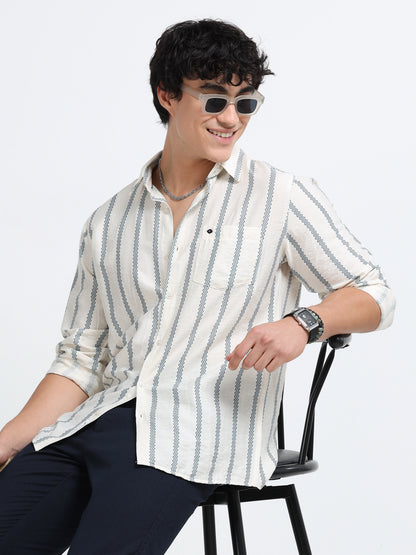 Lycra stripes polo blue Shirt