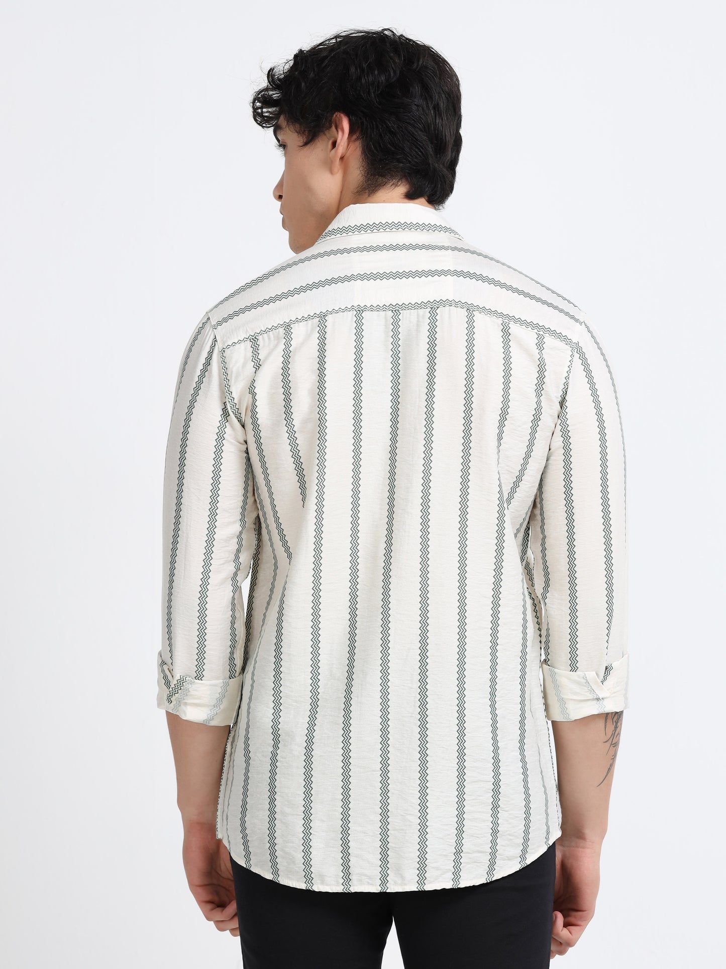 Lycra stripes polo green Shirt