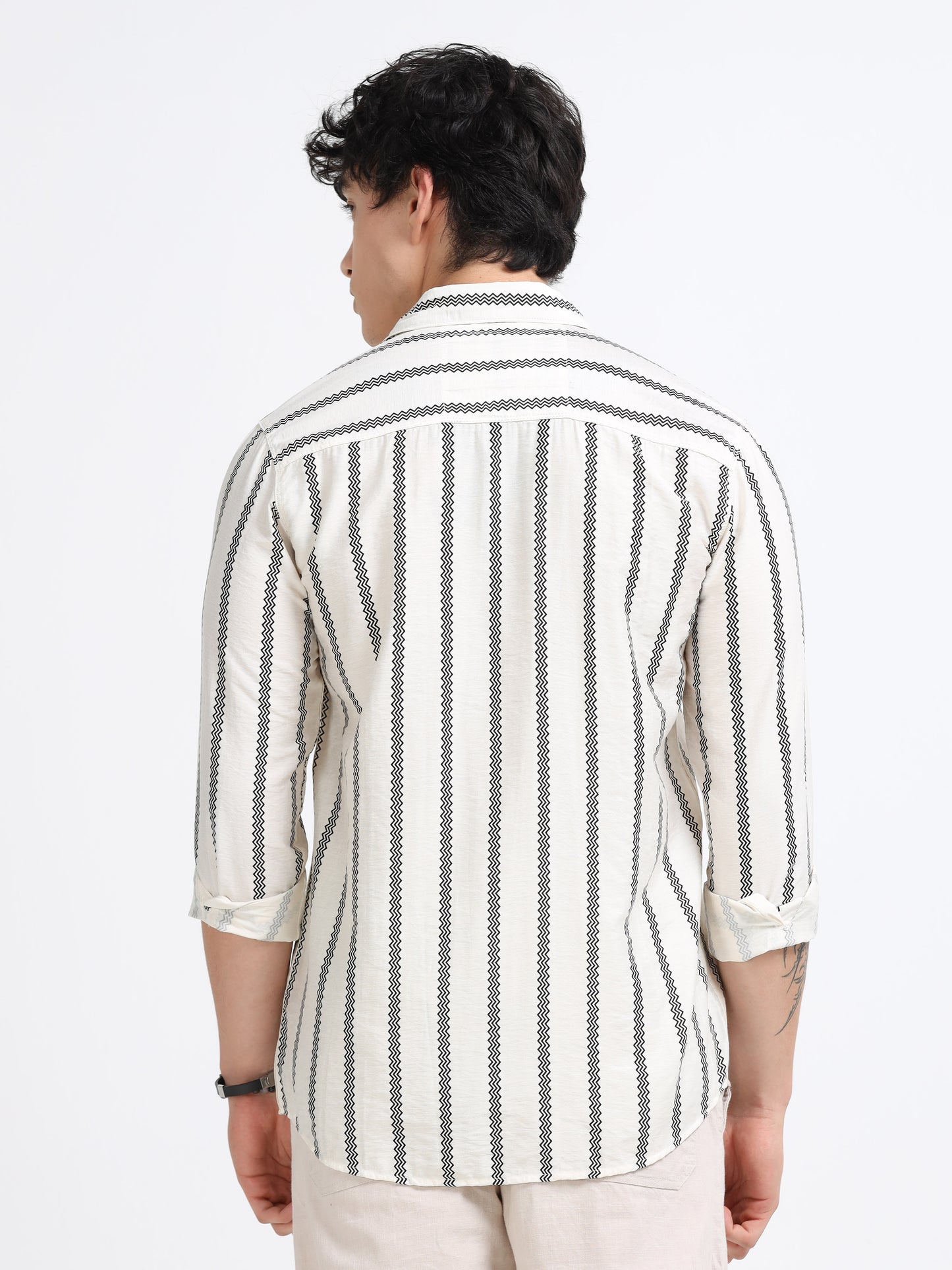 Lycra stripes polo black Shirt