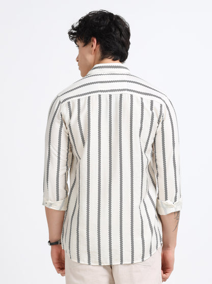 Lycra stripes polo black Shirt