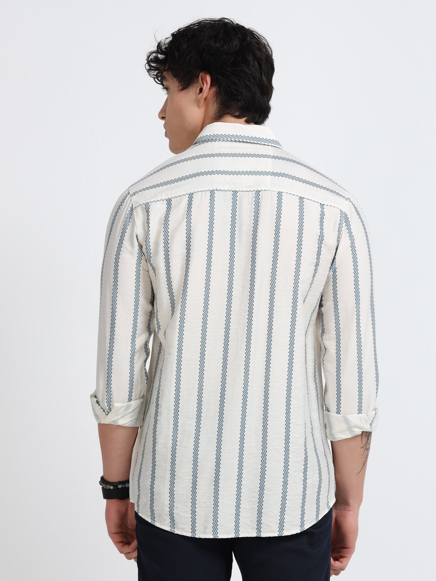 Lycra stripes polo blue Shirt