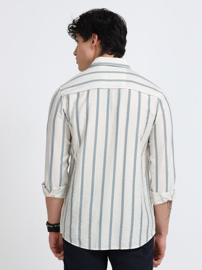 Lycra stripes polo blue Shirt