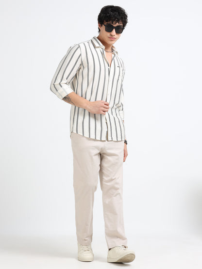 Lycra stripes polo black Shirt