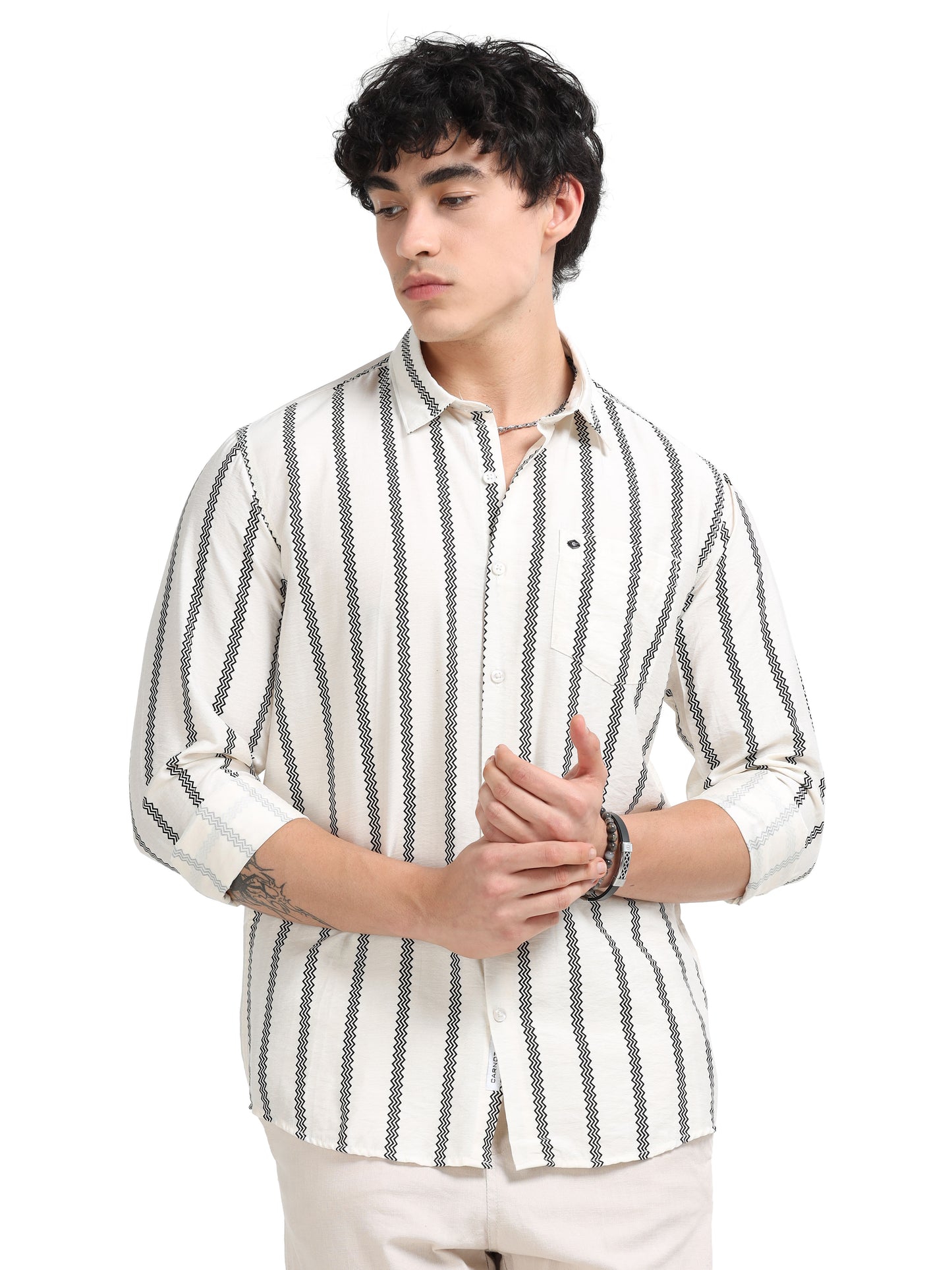 Lycra stripes polo black Shirt