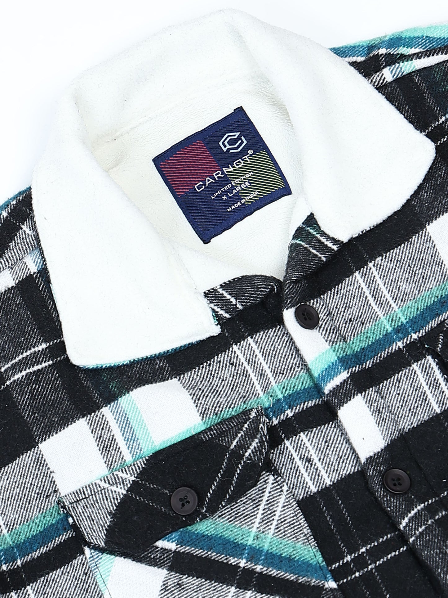 Twill Brushed Checks Full collared green Shirt