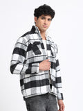 Twill Brushed Checks Full collared grey Shirt