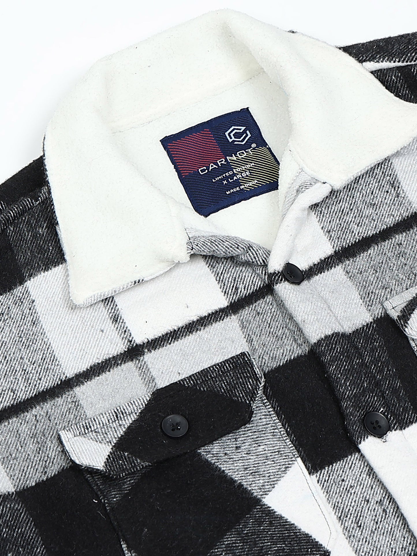 Twill Brushed Checks Full collared grey Shirt