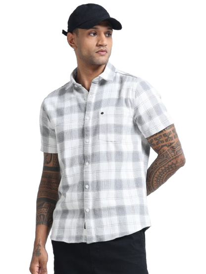 Mocklino Checks grey Shirt
