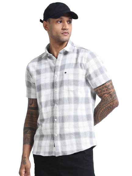 Mocklino Checks grey Shirt
