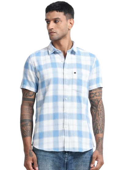 Mocklino Checks lightblue Shirt