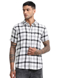 Mocklino Checks white Shirt