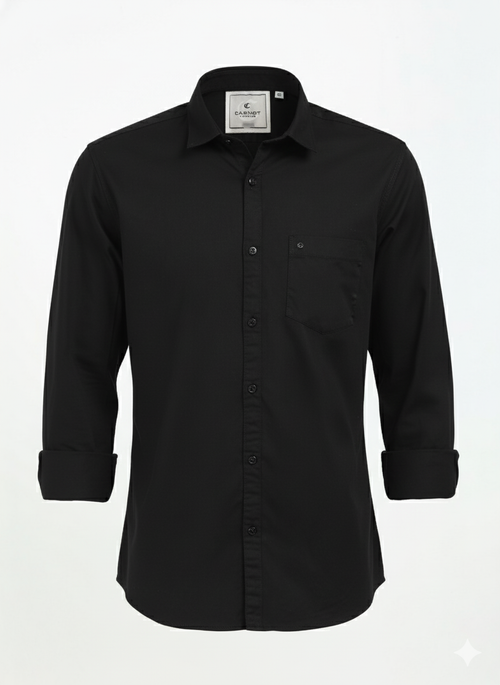 100% Cotton Twill black Shirt