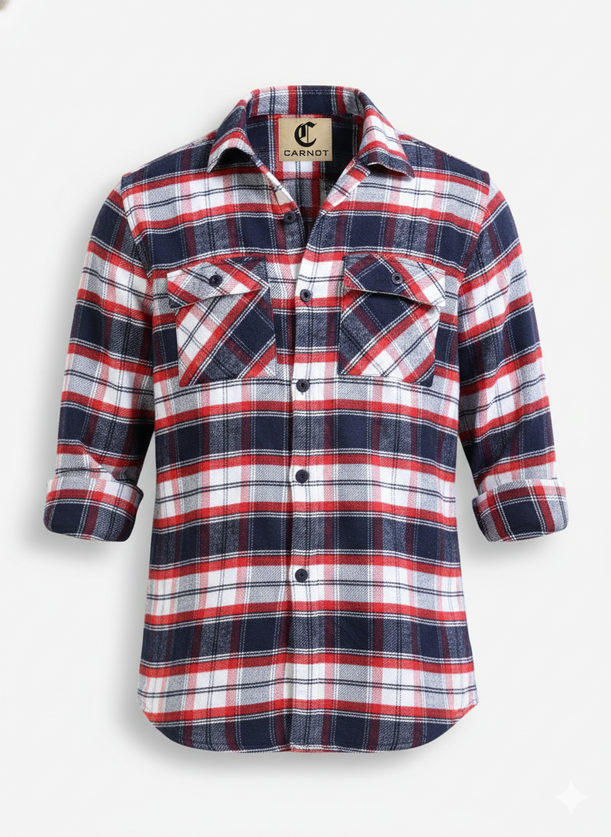 Twill Brushed Checks red Shirt