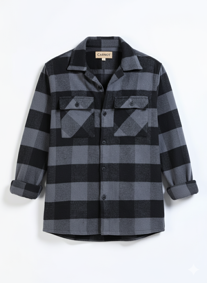Twill Brushed Checks grey Shirt