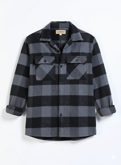 Twill Brushed Checks grey Shirt