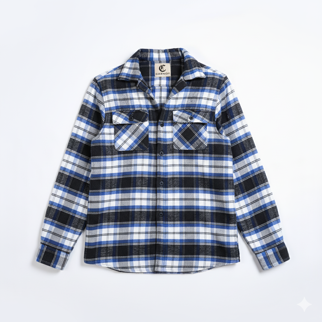 Twill Brushed Checks blue Shirt