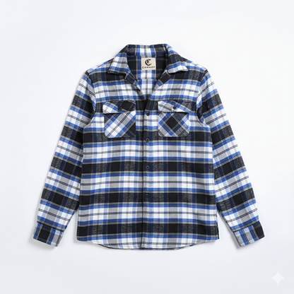 Twill Brushed Checks blue Shirt