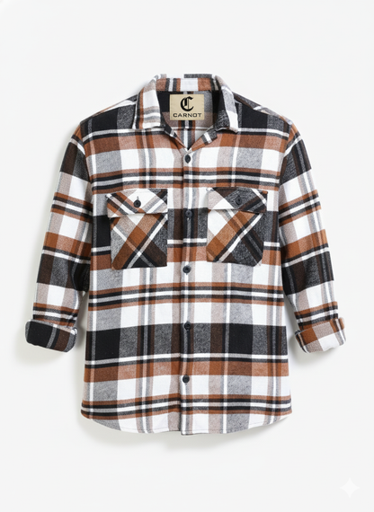 Twill Brushed Checks brown Shirt