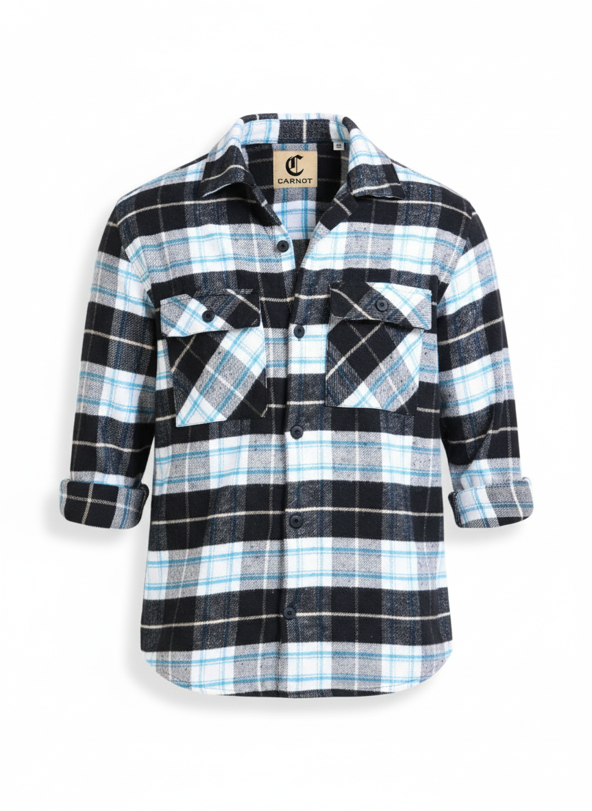 Twill Brushed Checks black Shirt
