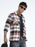 Twill Brushed Checks brown Shirt