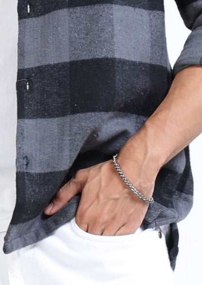 Twill Brushed Checks grey Shirt